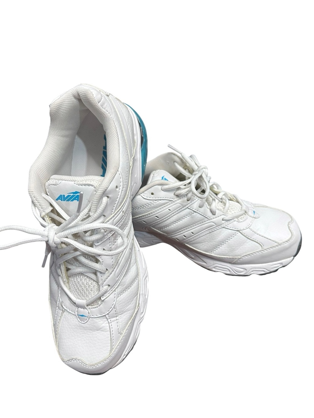 Avia Women’s 9.5 Wide White Walking Sneakers Comfort Athletic Shoes